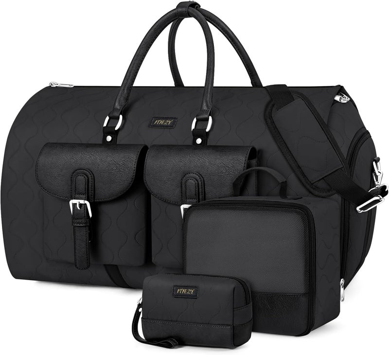 ITIEZY Garment Duffel Bag for Travel - Convertible Carry on Garment Duffel Travel Bag for Women Men Large Weekender Bag with Shoes Pouch 2 in 1 Hanging Suit Travel Duffel Bag 3pcs Set - Image 1